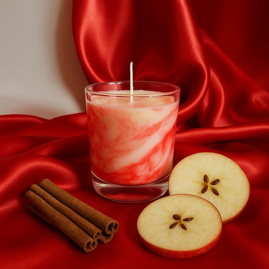 Red Marbled Candle - Scent Optional