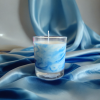 Handmade Blue Marble Candle - scents optional - Image 3
