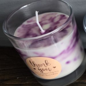 Handmade Purple Marble Candle - scents optional