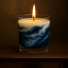 Handmade Navy Marble Candle - scents optional - Image 4