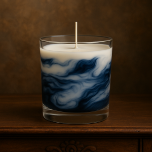Handmade Navy Marble Candle - scents optional