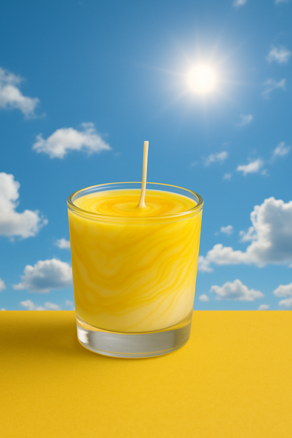 Handmade Yellow Marble Candle - scents optional