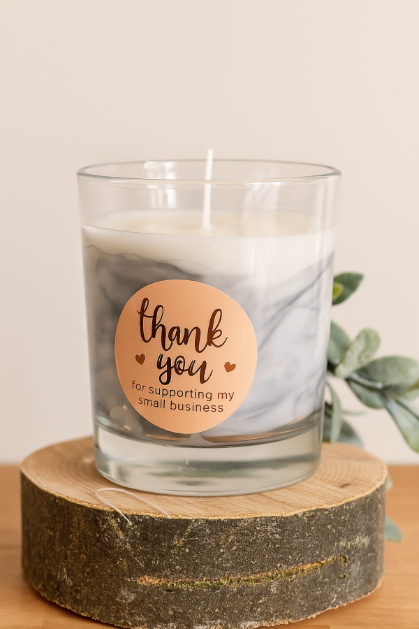 Handmade Black Marble Candle - scents optional