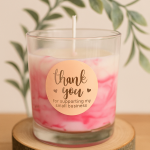 Handmade Pink Marble Candle - scents optional