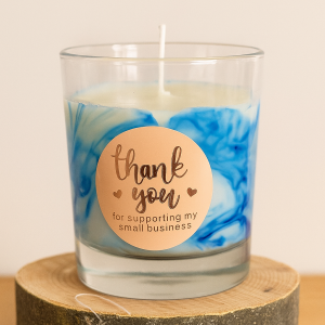 Handmade Blue Marble Candle - scents optional